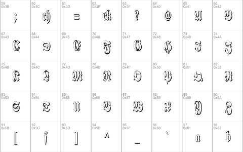 Schmalfette Fraktur Schattiert