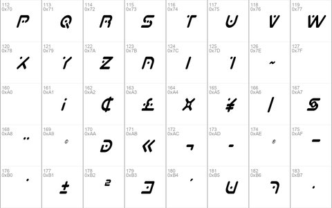 Planet X Compact Condensed Italic