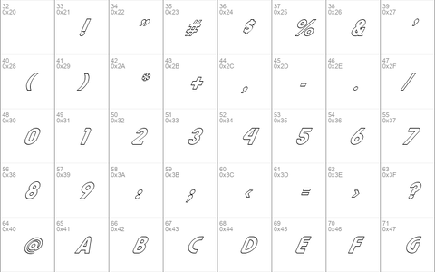 FZ BASIC 7 HOLLOW ITALIC