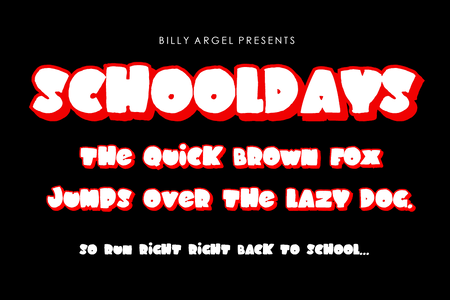 SCHOOL DAYS PERSONAL USE font