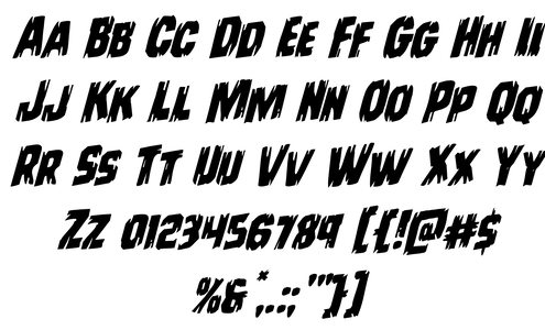 Leatherface Rotated 2 font