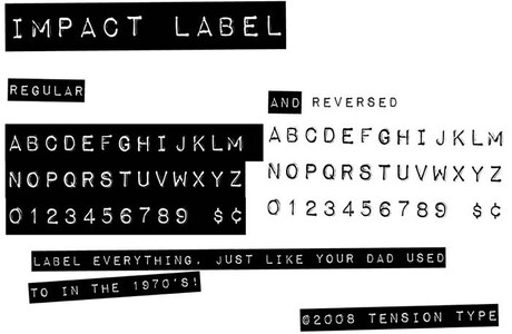 Impact Label Reversed font