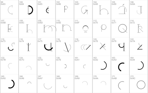 HalfCircleAlphabetXP Regular