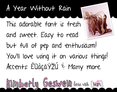 A Year Without Rain font