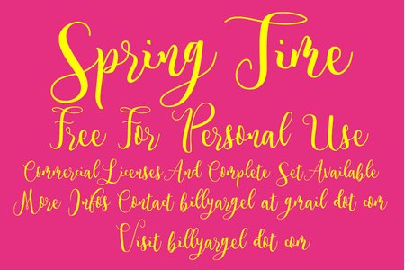 Spring Time Personal Use font