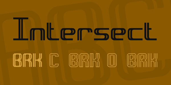 Intersect BRK font