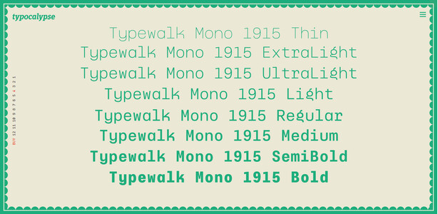 Typewalk Mono 1915 font