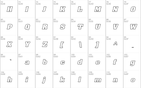 Heidelberg-Hollow-Extended Italic