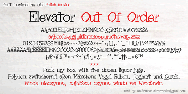 zai Elevator Out Of Order font