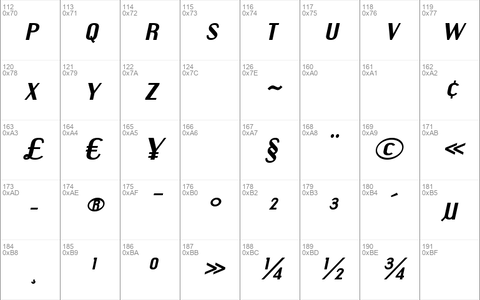 Engebrechtre Expanded Bold Italic