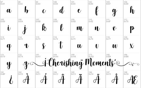 Cherishing Moments font