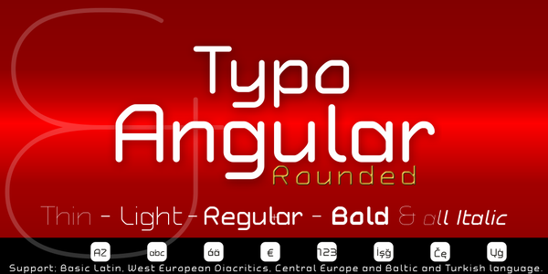 Typo Angular Rounded Demo font