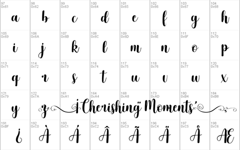Cherishing Moments font