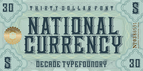 National Currency font