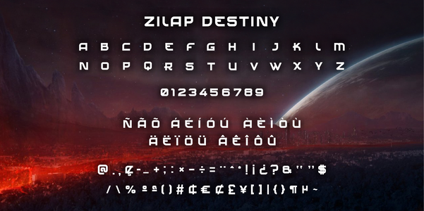Zilap Destiny font