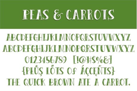 Peas &  Carrots Extras font