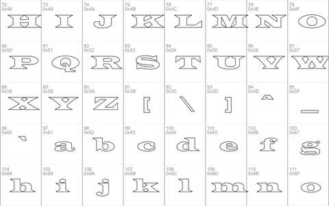 Latin-WideExt-Normal Hollow Regular