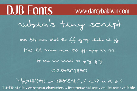 DJB Rubia's Tiny Script font