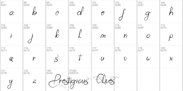 Prestigious Olives font