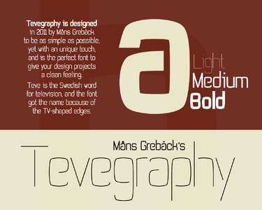 Tevegraphy font