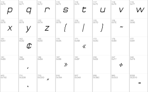 SpaceOutCondensed Italic