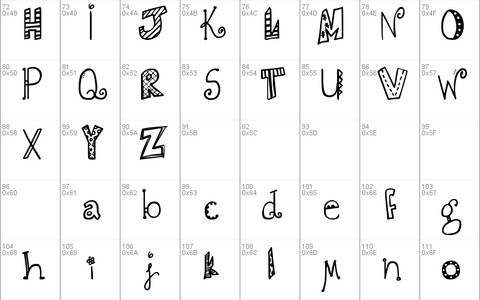 DJB DOODLIE BEANS font