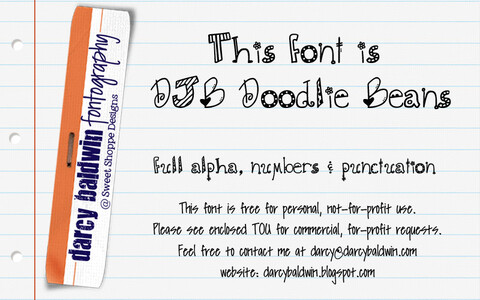 DJB DOODLIE BEANS font