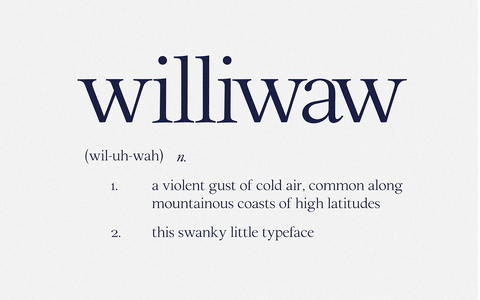 Williwaw Book font