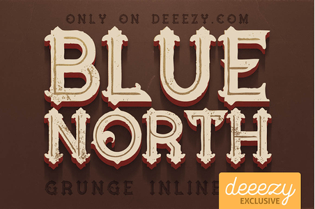 Blue North Inline Grunge font