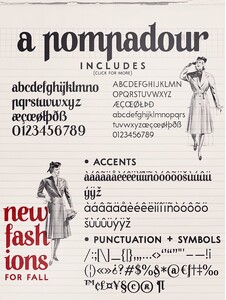A Pompadour Display Sample font