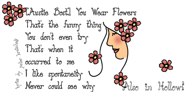 Austie Bost You Wear Flowers Ho font