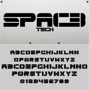 Spac3 tech font