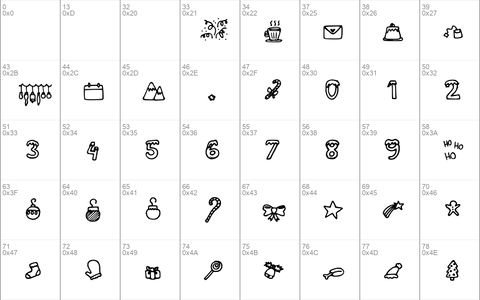 Lettertype Mies Christmas Icons