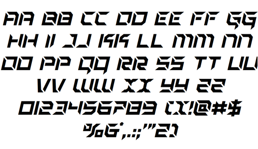 Zero Prime Outline Italic font