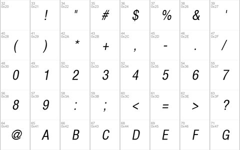 AGLettericaCondensed Oblique