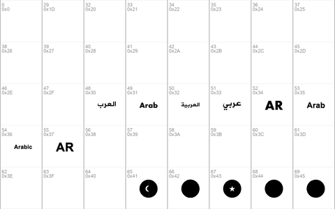 font arabic flags