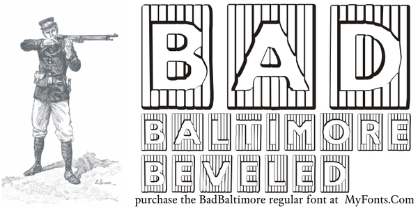 BadBaltimore Beveled font