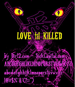 LOVE til KILLED font