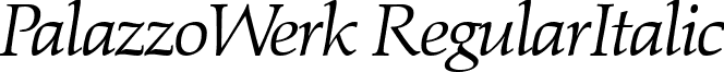 PalazzoWerk RegularItalic font - palazzowerk-regularitalic.ttf
