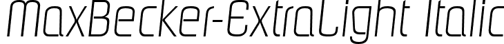 MaxBecker-ExtraLight Italic font - maxbecker-extralightitalic.ttf