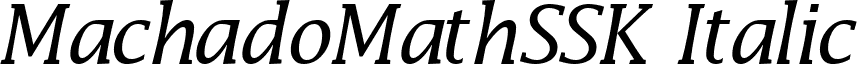 MachadoMathSSK Italic font - machadomathsskitalic.ttf