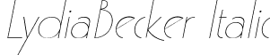 LydiaBecker Italic font - lydiabeckeritalic.ttf