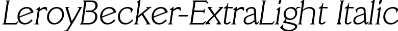 LeroyBecker-ExtraLight Italic font - leroybecker-extralightitalic.ttf