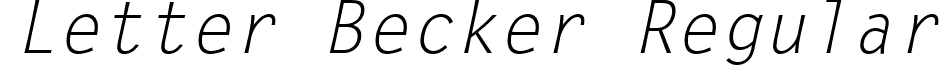 Letter Becker Regular font - letter_becker_regular_italic.ttf