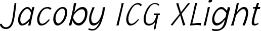 Jacoby ICG XLight font - jacobyicgxlightitalic.ttf