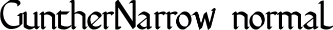 GuntherNarrow normal font - gunthernarrowregular.ttf