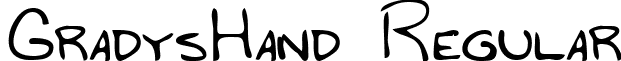 GradysHand Regular font - gradyshandregular.ttf