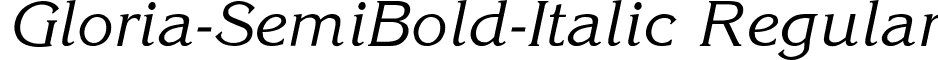 Gloria-SemiBold-Italic Regular font - gloria-semibold-italic.ttf