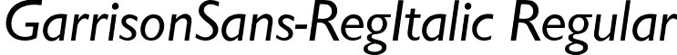 GarrisonSans-RegItalic Regular font - garrisonsans-regitalic.ttf