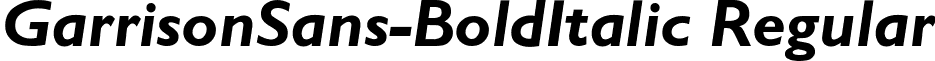 GarrisonSans-BoldItalic Regular font - garrisonsans-bolditalic.ttf